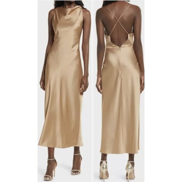 Significant Other Deidra Dress in Dark Gold NWT US Sz. 8 - Picture 1 of 6